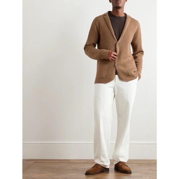 Peter Millar $350 Anderson Merino Wool Preppy Grandpa Cardigan Brown Size XXL - Picture 1 of 13